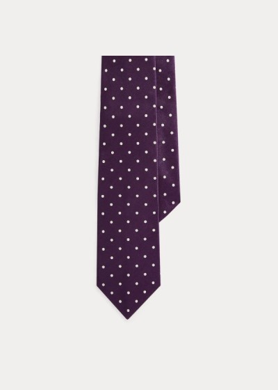 Corbatas Ralph Lauren Hombre Morados Oscuro - Polka-Dot Silk Satin - RYSGN8316